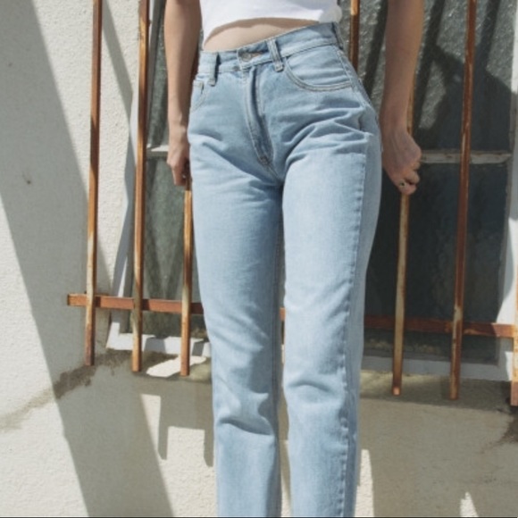 Brandy Melville Denim - Brandy Melville Jeans High Waisted Light Wash Rip